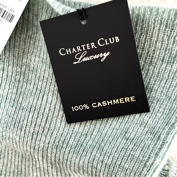Charter Club Luxury Sweater 100% Cashmere Bella Mint Heather Sz S NWT - Picture 9 of 11